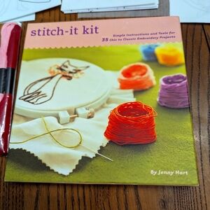 Stitch-It Kit by Jenny Hart. Embroidery crafting kit. Iron on transfers included